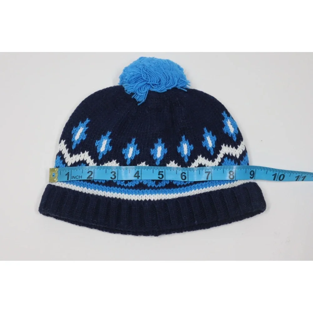 Janie and Jack Girl's Navy / Blue White Fair Isle Beanie Hats & Cap -‎ 2T-3